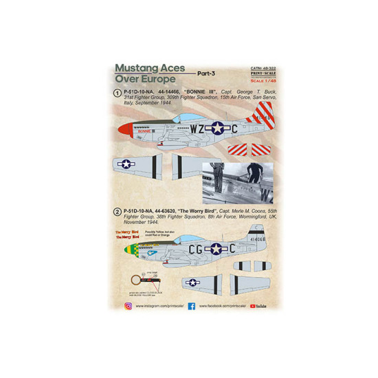 Mustang Aces Over Europe Part 3 48-322 Scale 1/48