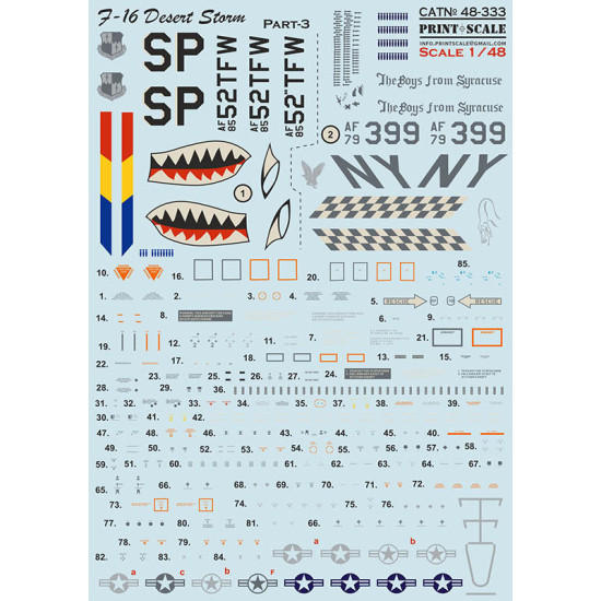 F-16 Desert Storm Part 3 48-333 Scale 1/48