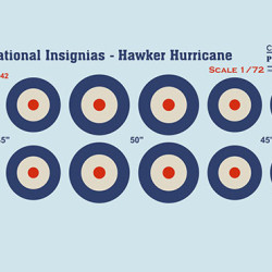 British National Insignia. Hawker Hurricane 72-445 Scale 1/72 