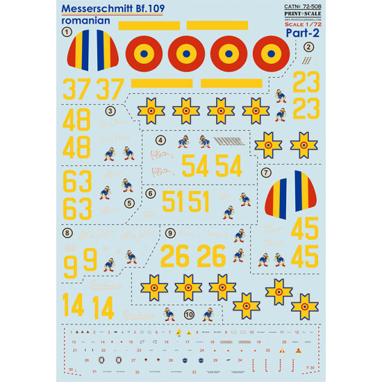 Bf 109 Roumains Part 2 72-508 Scale 1:72 Bf 109 Roumains Part 2 72-508 Scale 1:72