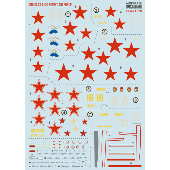 Boston Hawk A-20 Soviet Air Force 72-513 Scale 1/72
