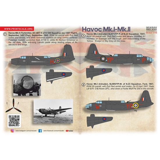 Boston Hawk A-20 Night. Black 72-514 Scale 1/72 