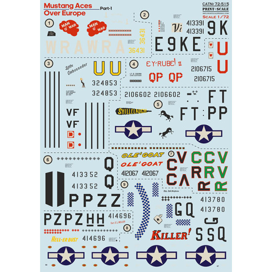 Mustang Aces Over Europe Part 1 / 72-515 / Scale 1/72