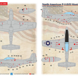 P-51 B/D Mustang Technical stencils 72-522 Scale 1/72