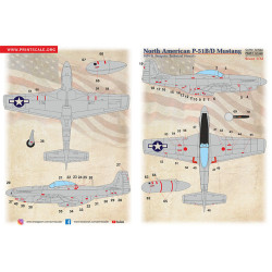 P-51 B/D Mustang Technical stencils 72-522 Scale 1/72