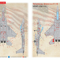 Technical Stencils F-15 USAF low vis 72-523 Scale 1/72