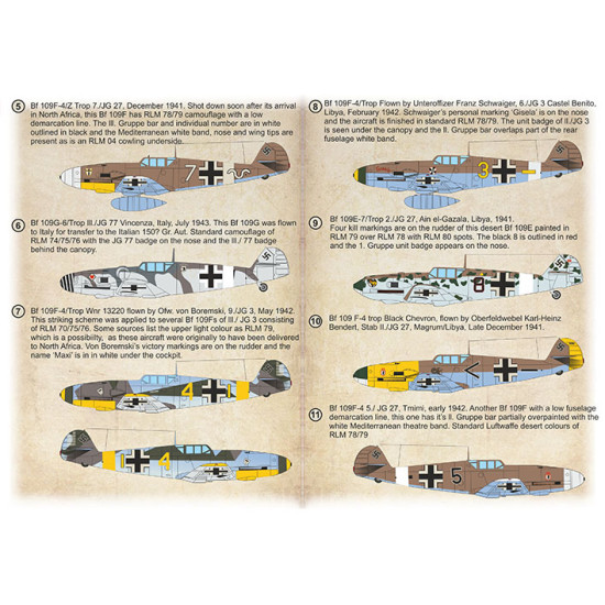 Messerschmitt Bf-109 Tropical 72-533 Scale1/72