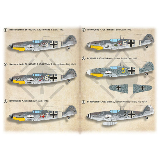 Bf-109G-6 Jagdgeschwader JG.53 72-534 Scale 1/72