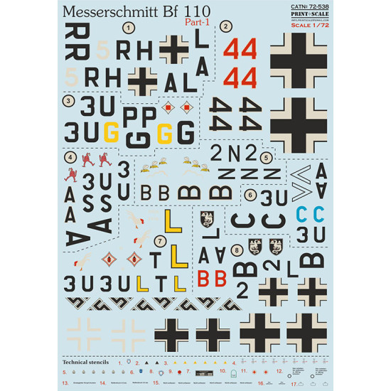 Messerschmitt Bf 110 Part-1 72-538 Scale 1/72