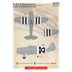 P-47D Razorback D-Day Invasion Stripes 72-542 Scale 1/72