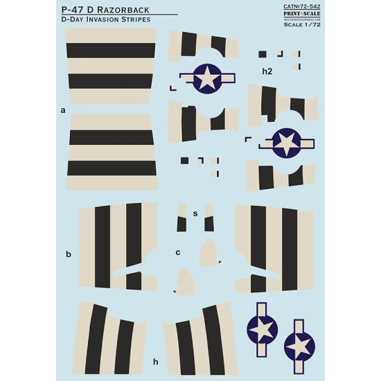 P-47D Razorback D-Day Invasion Stripes 72-542 Scale 1/72