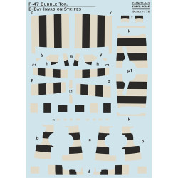 P-47 Bubbletop D-Day Invasion Stripes 72-543 Scale 1/72
