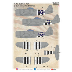 P-47 Bubbletop D-Day Invasion Stripes 72-543 Scale 1/72
