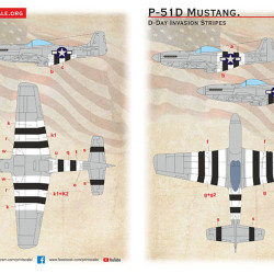P-51D Mustang D-Day Invasion Stripes 72-544 Scale 1/72