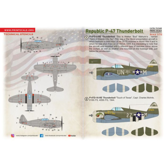 Republic P-47 Thunderbolt 72-548 Scale 1/72