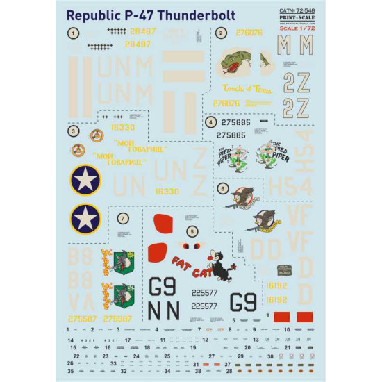 Republic P-47 Thunderbolt 72-548 Scale 1/72