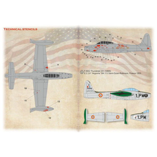 Republic F-84G Thunderjet Part-1 72-550 Scale 1/72