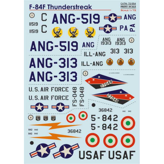 Republic F-84F Thunderstreak 72-554 Scale 1/72