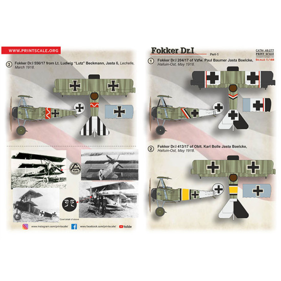 Fokker Dr I Part 1 48-277 Scale 1/72