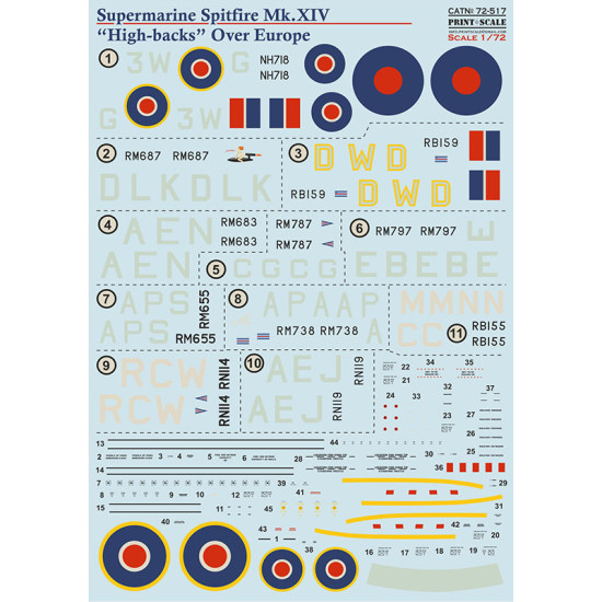 Supermarine Spitfire Mk XIV High-backs 72-517 Scale 1/72