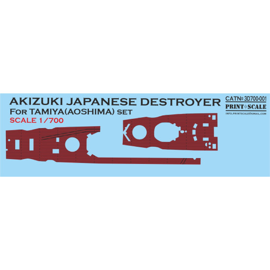 Akizuki Japanese Destroyer 3d700-001 Scale 1-700