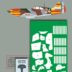 Dewoitine D.520 mask +decal+3D decal PSM48004 Scale 1:48