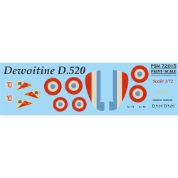 Dewoitine D.520 Mask-decal Psm72015 Scale 1-72