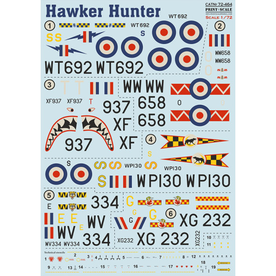 Hawker Hunter 72-464 Scale 1/72