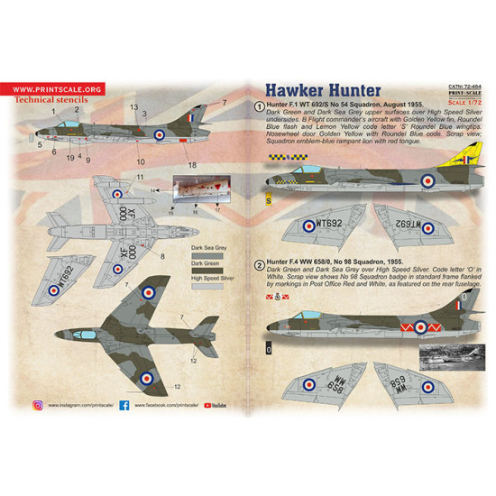 Hawker Hunter 72-464 Scale 1/72