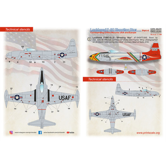 Lockheed F-80 Shooting Star Part 4 48-270 Scale 1:48
