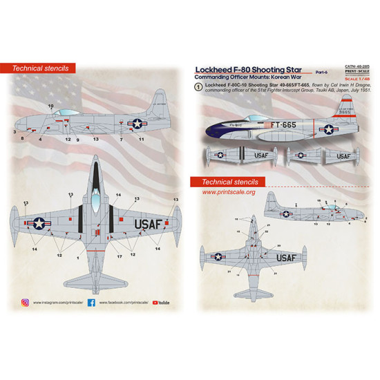 Lockheed F-80 Shooting Star Part 6 48-285 Scale 1:48