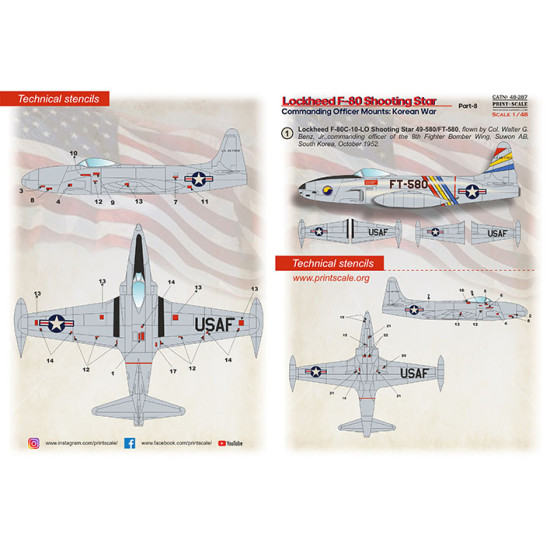 Lockheed F-80 Shooting Star Part 8 48-287 Scale 1:48