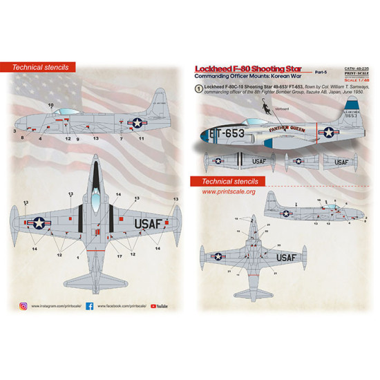 Lockheed F-80 Shooting Star Part 5 48-235 Scale 1:48