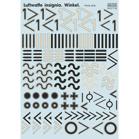 Luftwaffe Insignia. Winkel The complete set 3 leaf 32-037 Scale 1:32
