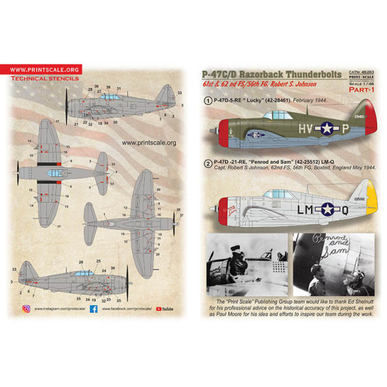P-47 C/D Razorback Robert S. Jonson Part 1 48-263 Scale 1:48