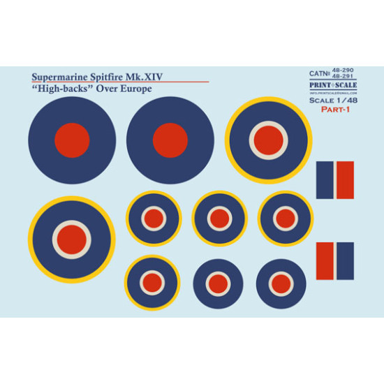 Supermarine Spitfire Mk lV (High-backs) Part-1/ 48-290 Scale 1:48