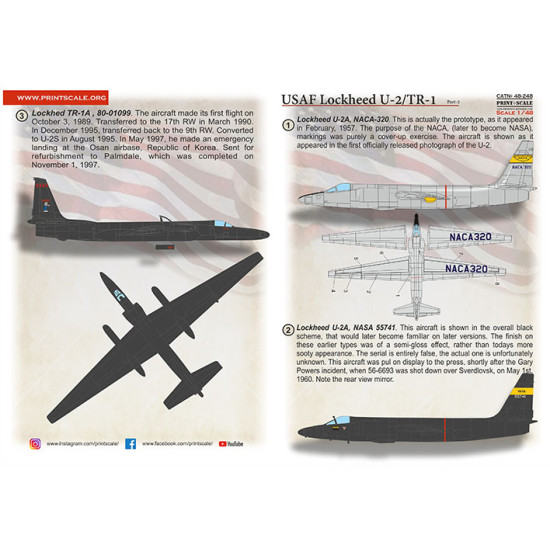 USAF Lockheed U2/TR-1 Part 2 48-248 Scale 1:48