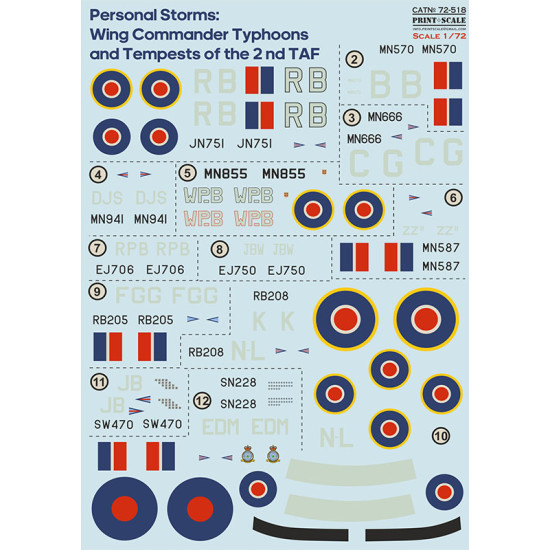 Wing Commander Typhoons and Tempests of the 2 nd TAF 72-518 Scale 1:72