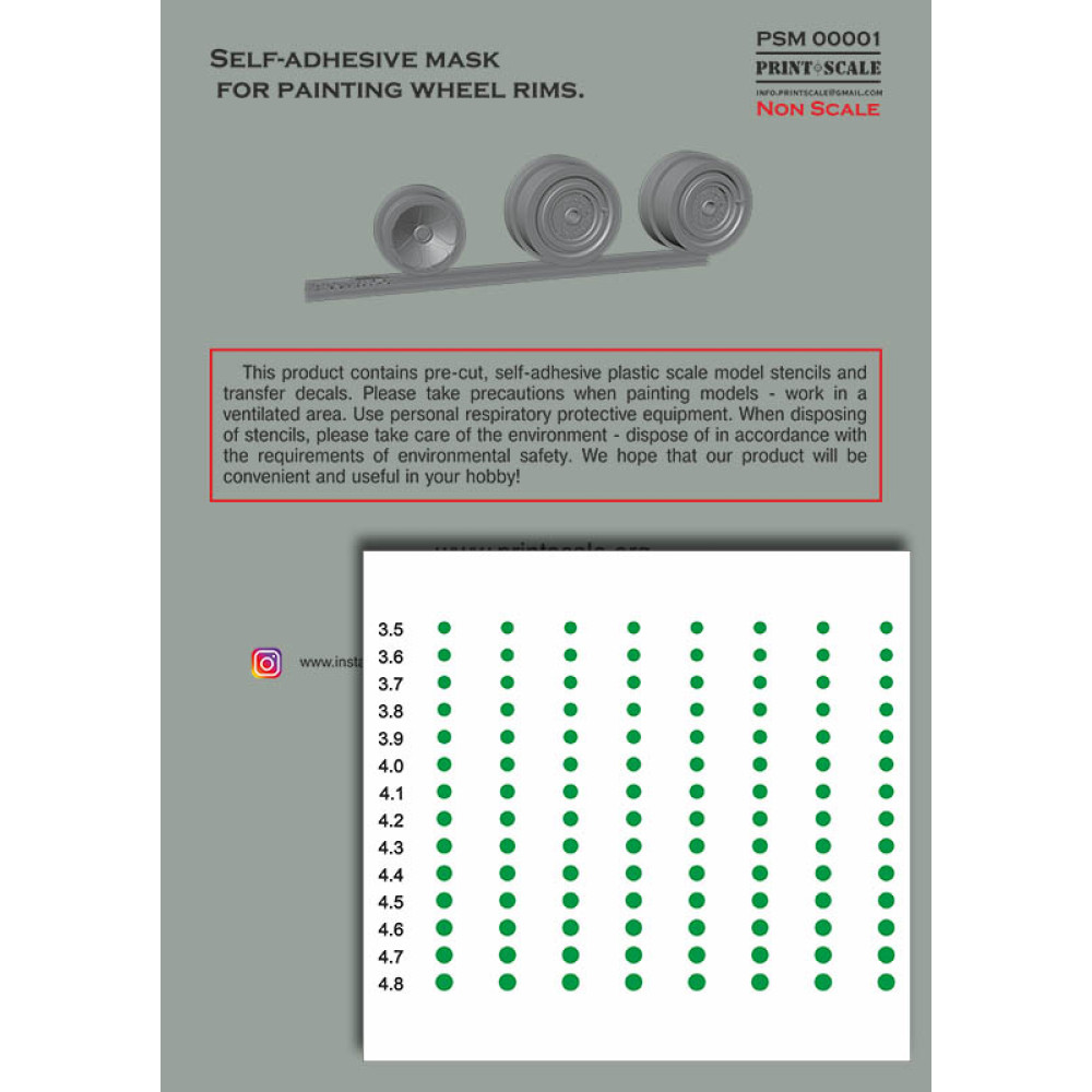Self-Adhesive Wheel Rim Mask D 3.5–4.8 PSM00001