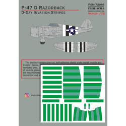 P-47D Razorback D-Day Invasion Stripes PSM72019 Scale 1/72