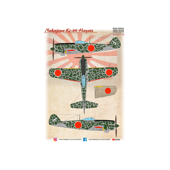Nakajima Ki-84 Hayate Mask-decal Psm72014 Scale 1-72