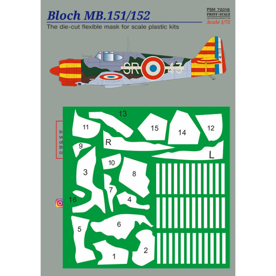 Bloch Mb 151-152 Mask-decal Psm72018 Scale 1/72