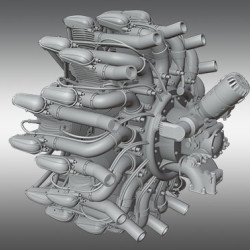 Aircraft Engines Gnome-Rhone 14K Mistral Major PSR32015 Scale 1/32