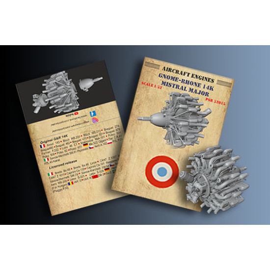 Aircraft Engines Gnome-Rhone 14K Mistral Major PSR32015 Scale 1/32