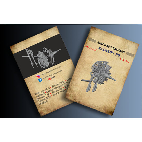 Salmson P9 Aircraft Engines PSR32017 Scale 1/32