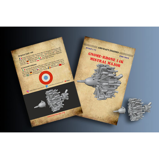Gnome-Rhône 14K Mistral Major Aircraft Engine PSR72019 1/48
