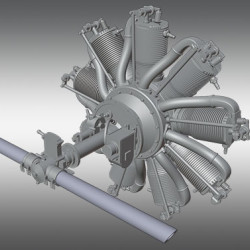 Aircraft Engines Le Rhône 9J PSR72022 Scale 1/72