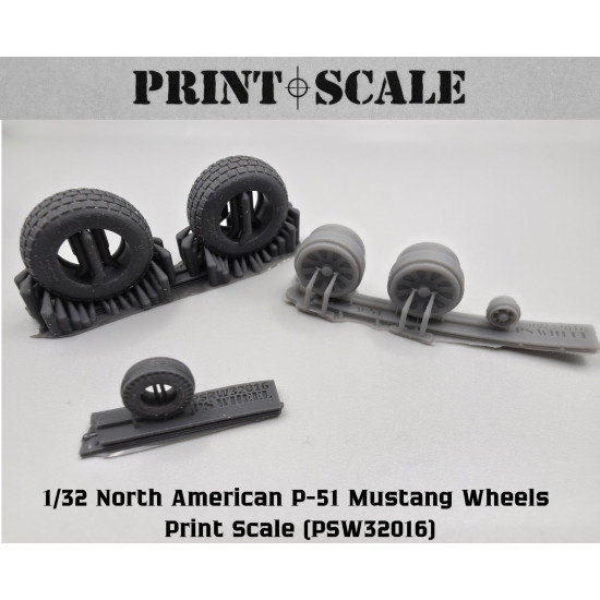 P-51 Mustang Wheels PSW32016 Scale 1/32