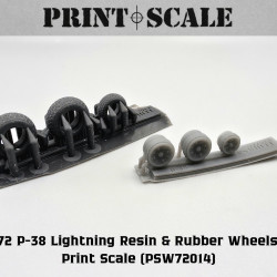 P-38 Lightning Wheels PSW72014 Scale 1/72