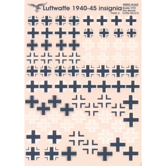 0012-72 Luftwaffe 1939-1945. Crosses., Scale 1/72 -1/48